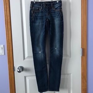 Size 24 Silver Skinny Jeans